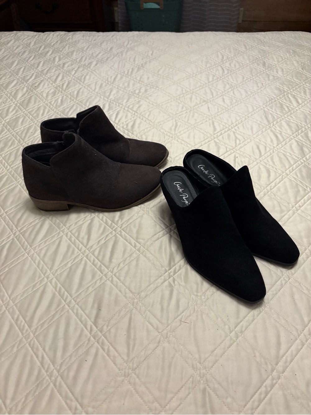 Charlie Paige Black Suede Women’s slip on shoes